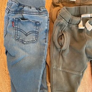 3 pairs of boys joggers 12-18 months- levi and zara